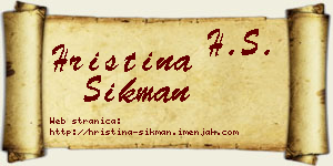 Hristina Šikman vizit kartica